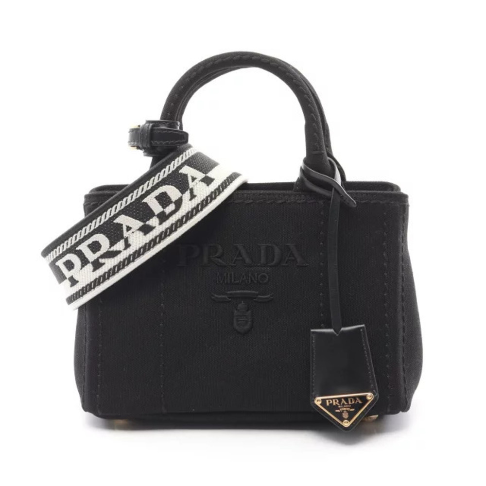 Prada Handbag Canvas Black